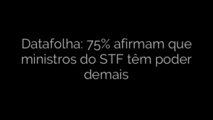 ​Datafolha: 75% afirmam que ministros do STF têm poder demais 